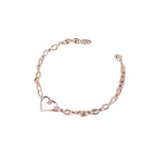 Bracelets en laiton, coeur, Placage de couleur argentée, bijoux de mode & pour femme & creux, argent .5 cm, Vendu par PC