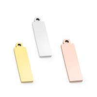 Stainless Steel Tag Charm, 304 Stainless Steel, Rectangle, Vacuum Ion Plating, DIY Approx 1.5mm 