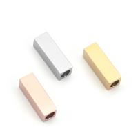 Stainless Steel Tube Beads, 304 Stainless Steel, Rectangle, Vacuum Ion Plating, DIY Approx 3mm 
