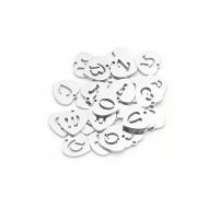 Stainless Steel Heart Pendants, 304 Stainless Steel, DIY & with letter pattern & hollow, original color Approx 1.4mm 