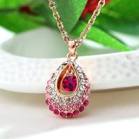 Zinc Alloy Cubic Zirconia Necklace, with 1.97inch extender chain, fashion jewelry & micro pave cubic zirconia & for woman Approx 15.75 Inch 