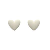clou d'oreille acrylique, coeur, peinture, bijoux de mode & pour femme, blanc Vendu par paire