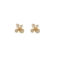 Zinc Alloy Rhinestone Stud Earring, with Crystal, Flower, high quality plated, fashion jewelry & for woman & with rhinestone, golden 