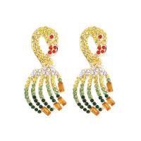 Zinc Alloy Rhinestone Drop Earring, gold color plated, fashion jewelry & for woman & with rhinestone 