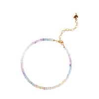 Fluorite colorée bracelet, avec 201 acier inoxydable, avec 5cm chaînes de rallonge, Placage ionique sous vide, Réglable & bijoux de mode & pour femme, multicolore, 2.5mm Environ 14-18 cm, Vendu par PC