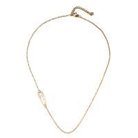 Stainless Steel Jewelry Necklace, 304 Stainless Steel, with Plastic Pearl, with 1.97inch extender chain, fashion jewelry & for woman & with rhinestone, golden Approx 17.72 Inch 