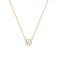 Brass Couple Necklace, with 2.36inch extender chain, 14K gold plated, micro pave cubic zirconia & for woman, golden Approx 17.72 Inch 