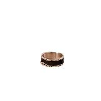 Brass Cuff Finger Ring, Donut, silver color plated, fashion jewelry & for woman & enamel, black 