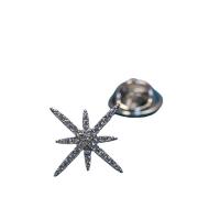 Cubic Zirconia Brooch, Brass, Eight Point Star, plated, micro pave cubic zirconia & for woman 