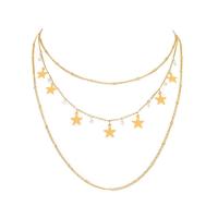 Fashion Multi Layer Necklace, Zinc Alloy, gold color plated, multilayer & micro pave cubic zirconia & for woman, 550mm 