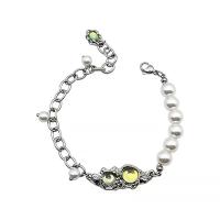 Bracelet en acier inoxydable, Acier inoxydable 304, avec Opaline & perle de plastique, bijoux de mode & pour femme Environ 8.6 pouce, Vendu par PC