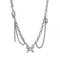 Stainless Steel Jewelry Necklace, 304 Stainless Steel, with Sea Opal & Zinc Alloy, with 2.5inch extender chain, Butterfly, fashion jewelry & for woman Approx 17.7 Inch 