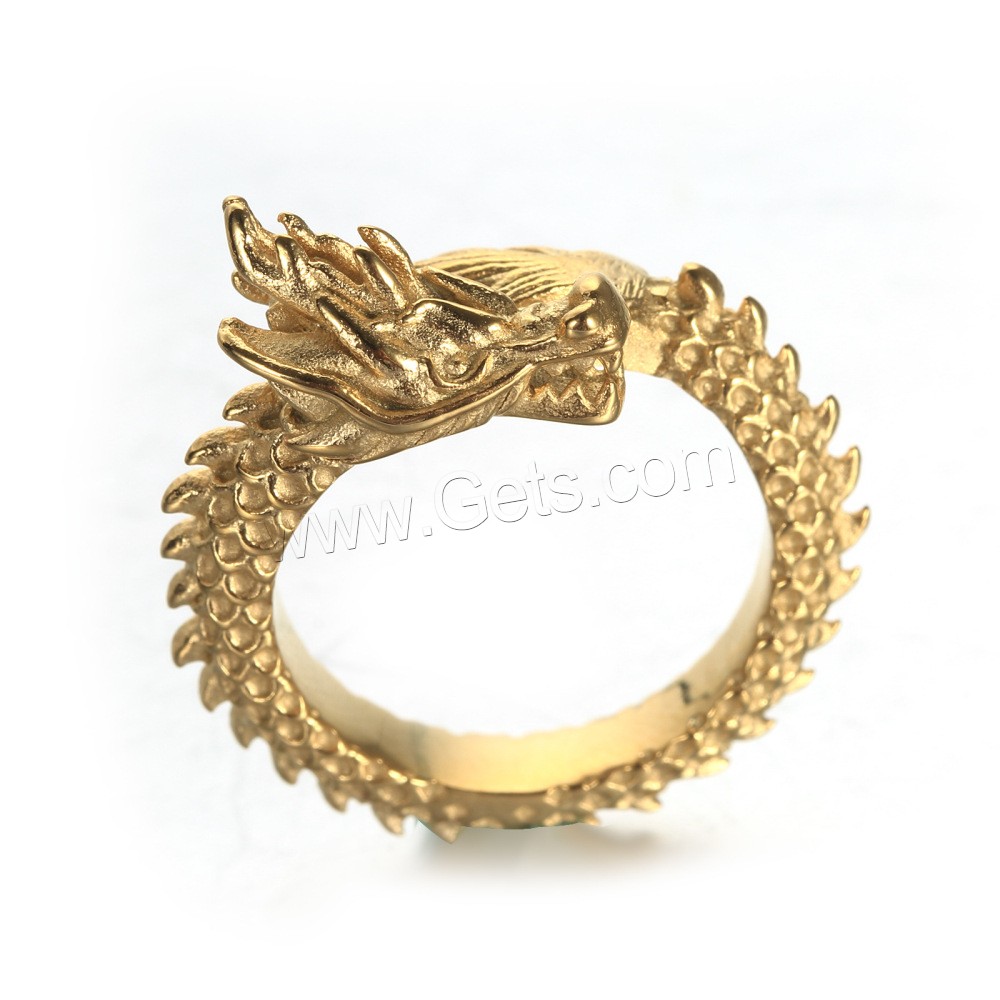 304 Stainless Steel Finger Ring, Dragon, plated, different size for choice & for man, more colors for choice, Sold By PC