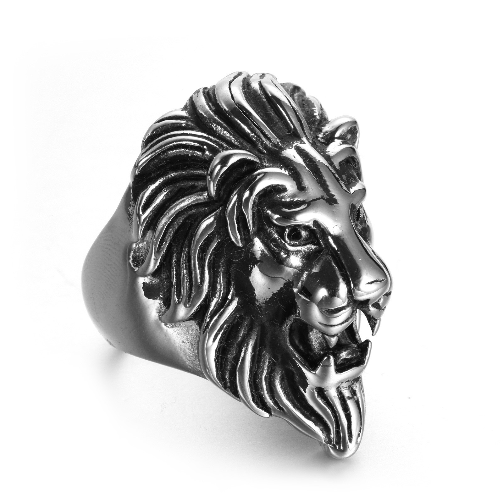 チタン鋼 指輪, ライオン, メッキ, 異なるサイズの選択 & 男性用, 無色, 売り手 パソコン