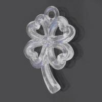 Transparent Acrylic Pendants, Four Leaf Clover, Unisex & hollow, clear Approx 2mm, Approx 