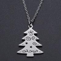 Titanium Steel Jewelry Necklace, Christmas Tree, Vacuum Ion Plating, Unisex Approx 45 cm 