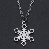 Titanium Steel Jewelry Necklace, Snowflake, Vacuum Ion Plating, Unisex Approx 40 cm 