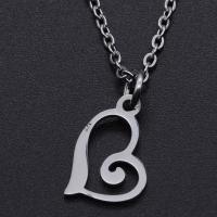 Titanium Steel Jewelry Necklace, Heart, Vacuum Ion Plating, Unisex & hollow Approx 40 cm 