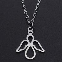 Titanium Steel Jewelry Necklace, Angel, Vacuum Ion Plating, Unisex & hollow Approx 40 cm 