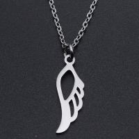 Titanium Steel Jewelry Necklace, Angel Wing, Vacuum Ion Plating, Unisex & hollow Approx 40 cm 
