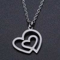 Titanium Steel Jewelry Necklace, Heart, Vacuum Ion Plating, Unisex & hollow Approx 40 cm 