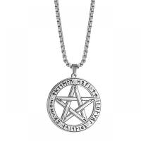 Stainless Steel Jewelry Necklace, 304 Stainless Steel, pentagram, fashion jewelry & Unisex, original color Approx 23.62 Inch 