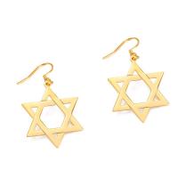 Stainless Steel Drop Earring, 304 Stainless Steel, Hexagram, Vacuum Ion Plating, fashion jewelry & for woman 