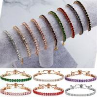 Zinc bracelets en strass en alliage , alliage de zinc, avec 3.86inch chaînes de rallonge, Placage, bijoux de mode & pour femme & avec strass, plus de couleurs à choisir, 2mm Environ 9.84 pouce, Vendu par PC