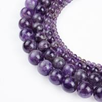 Natürliche Amethyst Perlen, rund, poliert, DIY & verschiedene Größen vorhanden, Länge:ca. 17 ZollInch, verkauft von Strang
