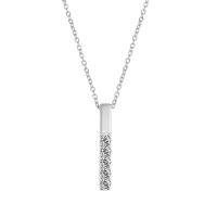 Stainless Steel Jewelry Necklace, 304 Stainless Steel, with 1.97inch extender chain, fashion jewelry & Unisex & with rhinestone, original color Approx 17.72 Inch 