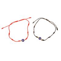 Evil Eye Jewelry Bracelet, Cotton Thread, with Resin, Flat Round, 2 pieces & Adjustable & fashion jewelry & for couple 8mm cm 
