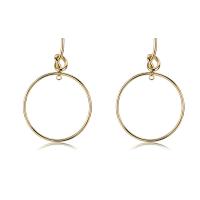 Brass Drop Earring, real gold plated, for woman & hollow, 35mm 