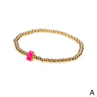 Enamel Brass Bracelets, gold color plated, for woman 170mm 