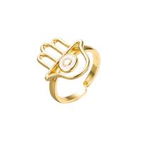 Латунь Манжеты палец кольцо, Рука, плакирован золотом, Регулируемый & Женский & отверстие, Много цветов для выбора, 20mm, продается PC