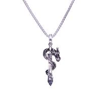 Stainless Steel Sweater Chain Necklace, 304 Stainless Steel Chain, with zinc alloy pendant, punk style & Unisex & with rhinestone, original color Approx 27.55 Inch 
