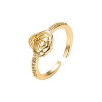 Cubic Zirconia Micro Pave Brass Finger Ring, gold color plated, Adjustable & micro pave cubic zirconia & for woman, 20mm 