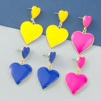 Enamel Zinc Alloy Drop Earring, Heart, high quality plated, fashion jewelry & for woman 
