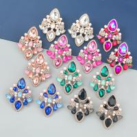 Zinc Alloy Rhinestone Stud Earring, with ABS Plastic Pearl, fashion jewelry & for woman & with glass rhinestone & with rhinestone 