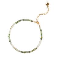 Rutilated Quartz Bracelet, with 201 Stainless Steel, with 4cm extender chain, Vacuum Ion Plating, Adjustable & fashion jewelry & for woman, green, 2.5mm Approx 14-18 cm 