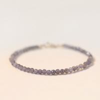 Iolite Bracelet, fashion jewelry & for woman & faceted, grey, 3mm 