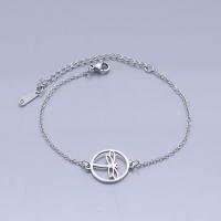 Titanium Steel Bracelet & Bangle, with 5cm extender chain, Dragonfly, Vacuum Ion Plating, Unisex & hollow Approx 15 cm 