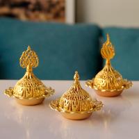 Iron Incense Burner, plated, for home and office & durable golden 