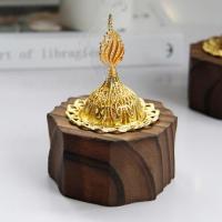 Wood Incense Burner, with Zinc Alloy, half handmade, for home and office & durable 