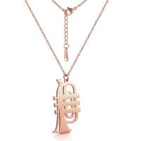 Stainless Steel Jewelry Necklace, 304 Stainless Steel, with 1.97inch extender chain, Musical Instrument, Vacuum Ion Plating, fashion jewelry & Unisex Approx 17.72 Inch 