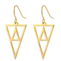 Stainless Steel Drop Earring, 304 Stainless Steel, Triangle, Vacuum Ion Plating, fashion jewelry & for woman 