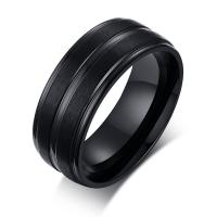 acero inoxidable 304 anillo, Joyería & diverso tamaño para la opción & para hombre, Negro, 8x2mm, Vendido por UD