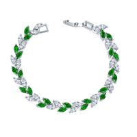 Cubic Zirconia Zinc Alloy Bracelet, plated, fashion jewelry & micro pave cubic zirconia & for woman Approx 6.69 Inch 
