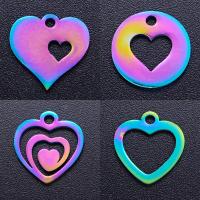 Stainless Steel Heart Pendants, 304 Stainless Steel, Vacuum Ion Plating, Unisex & hollow 