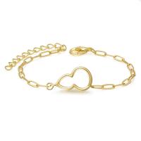 Brass Bracelets, with 1.97 extender chain, Calabash, gold color plated, for woman, golden .7 Inch 