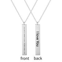 Stainless Steel Jewelry Necklace, 304 Stainless Steel, with 1.97 extender chain, Rectangle, Unisex & enamel, silver color .7 